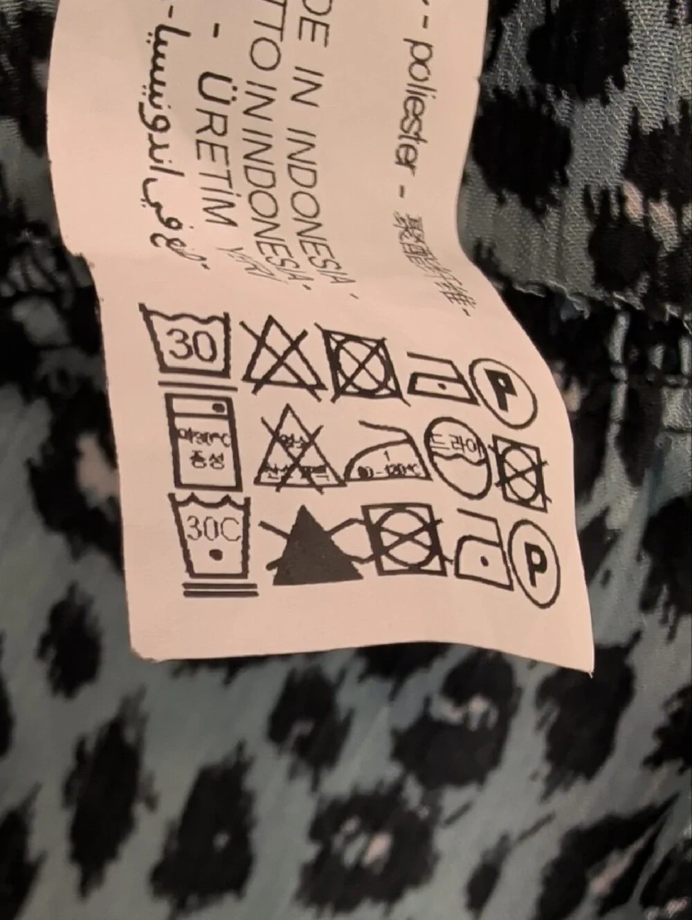 Zara Teal Black Leopard Print Ruffle Button Down Tunic Dress Size S
